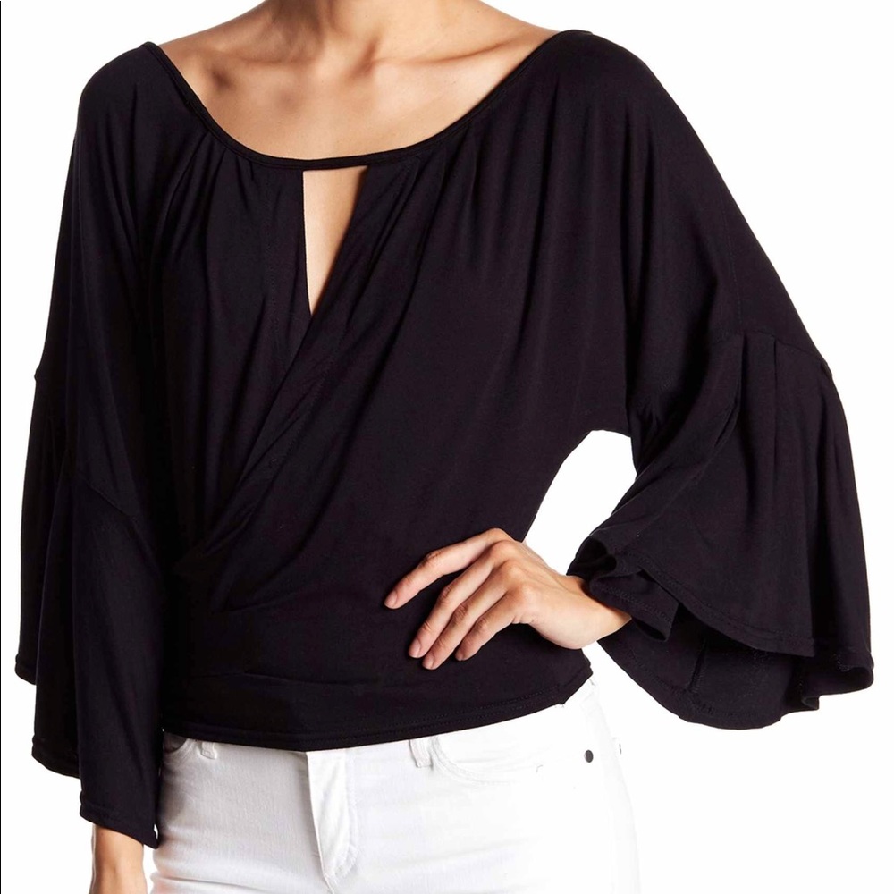 Free People off the shoulder top size S black BOHO